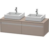 Duravit Ketho Meuble sous-lavabo sur console suspendu, 1400x426x550 mm, 2 tiroirs, pour 2 vasques à poser, des deux côtés, KT6697B4343, KT6697B4343, Colorazione: Basalto opaco decoro opaco