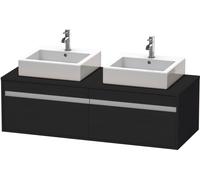 Duravit Ketho Meuble sous-lavabo sur console suspendu, 1400x426x550 mm, 2 tiroirs, pour 2 vasques à poser, des deux côtés, KT6697B1616, KT6697B1616, Colorazione: Rovere nero decorativo