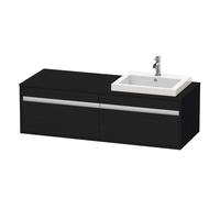Duravit Ketho Meuble sous-lavabo sur console suspendu, 1400x426x550 mm, 2 tiroirs, pour lavabo à encastrer, position à droite, KT6797R1616, KT6797R1616, Colorazione: Rovere nero decorativo