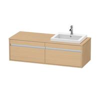 Duravit Ketho Meuble sous-lavabo sur console suspendu, 1400x426x550 mm, 2 tiroirs, pour lavabo à encastrer, position à droite, KT6797R3030, KT6797R3030, Colorazione: Rovere naturale decorativo