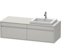 Duravit Ketho Meuble sous-lavabo sur console suspendu, 1400x426x550 mm, 2 tiroirs, pour lavabo à encastrer, position à droite, KT6797R0707, KT6797R0707, Colorazione: Decoro grigio cemento opaco
