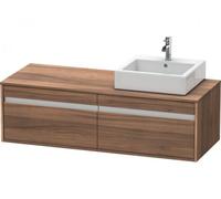 Duravit Ketho Meuble sous-lavabo sur console suspendu, 1400x426x550 mm, 2 tiroirs, pour vasque à poser, position à droite, KT6697R7979, KT6697R7979, Colorazione: Decorazione naturale in noce