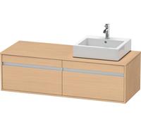Duravit Ketho Meuble sous-lavabo sur console suspendu, 1400x426x550 mm, 2 tiroirs, pour vasque à poser, position à droite, KT6697R3030, KT6697R3030, Colorazione: Rovere naturale decorativo