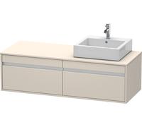 Duravit Ketho Meuble sous-lavabo sur console suspendu, 1400x426x550 mm, 2 tiroirs, pour vasque à poser, position à droite, KT6697R9191, KT6697R9191, Colorazione: Decoro taupe opaco