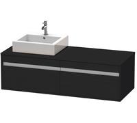 Duravit Ketho Meuble sous-lavabo sur console suspendu, 1400x426x550 mm, 2 tiroirs, pour vasque à poser, position à gauche, KT6697L1616, KT6697L1616, Colorazione: Rovere nero decorativo