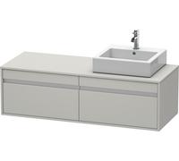 Duravit Ketho Meuble sous-lavabo sur console suspendu, 1400x426x550 mm, 2 tiroirs, pour vasque à poser, position à droite, KT6697R0707, KT6697R0707, Colorazione: Decoro grigio cemento opaco