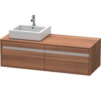 Duravit Ketho Meuble sous-lavabo sur console suspendu, 1400x426x550 mm, 2 tiroirs, pour vasque à poser, position à gauche, KT6697L7979, KT6697L7979, Colorazione: Decorazione naturale in noce