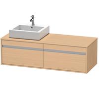 Duravit Ketho Meuble sous-lavabo sur console suspendu, 1400x426x550 mm, 2 tiroirs, pour vasque à poser, position à gauche, KT6697L3030, KT6697L3030, Colorazione: Rovere naturale decorativo