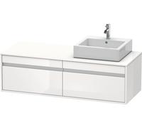 Duravit Ketho Vanity mobile a parete 6697, 2 cassettoni, 1400mm, per 1 lavabo in alto, a destra, Colore (anteriore/corpo): Decoro bianco lucido - KT6697R2222