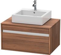 Duravit Ketho Meuble sous-lavabo sur console suspendu, 800x426x550 mm, 1 tiroir,pour vasque à poser au centre, KT669407979, KT669407979, Colorazione: Decorazione naturale in noce