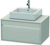 Duravit Ketho Meuble sous-lavabo sur console suspendu, 800x426x550 mm, 1 tiroir,pour vasque à poser au centre, KT669400707, KT669400707, Colorazione: Decoro grigio cemento opaco