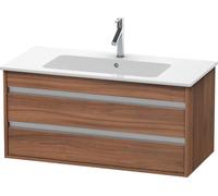Duravit Ketho Meuble sous-lavabo suspendu 6430, 2 tiroirs, avec découpe pour siphon et tablier, 1000mm, pour ME par Starck 233610, KT643007979, KT643007979, Colorazione: Decorazione naturale in noce