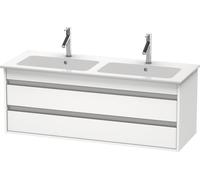 Duravit Ketho Meuble sous-lavabo suspendu 6432, 2 tiroirs, avec découpe pour siphon et tablier, 1270mm, pour ME par Starck 233613, KT643200707, KT643200707, Colorazione: Grigio cemento Opaco
