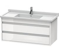 Mobile contenitore Duravit Ketho Vanity da parete 6645, 2 cassetti, 1000mm, per Starck 3, Colorazione: Decoro bianco lucido
