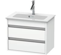 Duravit Ketho Meuble sous-lavabo suspendu Compact 6452, 2 tiroirs, avec découpe pour siphon et tablier, 600mm, pour ME par Starck 234263, KT645207575, KT645207575, Colorazione: lino