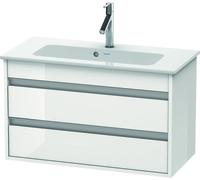 Duravit Ketho Meuble sous-lavabo suspendu Compact 6453, 2 tiroirs, avec découpe pour siphon et tablier, 800mm, pour ME par Starck 234283, KT645302222, KT645302222, Colorazione: Decoro bianco lucido