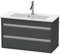 Duravit Ketho Meuble sous-lavabo suspendu Compact 6453, 2 tiroirs, avec découpe pour siphon et tablier, 800mm, pour ME par Starck 234283, KT645304949, KT645304949, Colorazione: Grafite opaco Decor