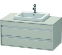 Duravit Ketho Meuble sous-vasque sur console suspendu, 1000x496x550 mm, 2 tiroirs, pour lavabo à encastrer au centre, KT675500707, KT675500707, Colorazione: Decoro grigio cemento opaco
