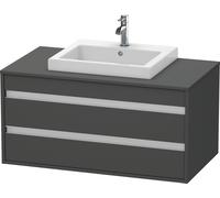 Duravit Ketho Meuble sous-vasque sur console suspendu, 1000x496x550 mm, 2 tiroirs, pour lavabo à encastrer au centre, KT675504949, KT675504949, Colorazione: Grafite opaco Decor