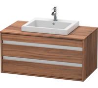 Duravit Ketho Meuble sous-vasque sur console suspendu, 1000x496x550 mm, 2 tiroirs, pour lavabo à encastrer au centre, KT675507979, KT675507979, Colorazione: Decorazione naturale in noce