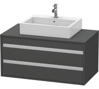 Duravit Ketho Meuble sous-vasque sur console suspendu, 1000x496x550 mm, 2 tiroirs, pour vasque à poser au centre, KT665504949, KT665504949, Colorazione: Grafite opaco Decor