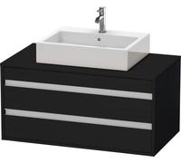 Duravit Ketho Meuble sous-vasque sur console suspendu, 1000x496x550 mm, 2 tiroirs, pour vasque à poser au centre, KT665501616, KT665501616, Colorazione: Rovere nero decorativo
