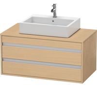 Duravit Ketho Meuble sous-vasque sur console suspendu, 1000x496x550 mm, 2 tiroirs, pour vasque à poser au centre, KT665503030, KT665503030, Colorazione: Rovere naturale decorativo
