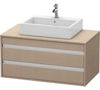 Duravit Ketho Meuble sous-vasque sur console suspendu, 1000x496x550 mm, 2 tiroirs, pour vasque à poser au centre, KT665507575, KT665507575, Colorazione: Arredamento in lino