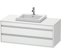 Duravit Ketho Meuble sous-vasque sur console suspendu, 1200x496x550 mm, 2 tiroirs, pour lavabo à encastrer au centre, KT675601818, KT675601818, Colorazione: Bianco opaco Decor bianco opaco