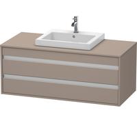 Duravit Ketho Meuble sous-vasque sur console suspendu, 1200x496x550 mm, 2 tiroirs, pour lavabo à encastrer au centre, KT675604343, KT675604343, Colorazione: Basalto opaco decoro opaco
