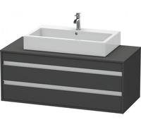 Duravit Ketho Meuble sous-vasque sur console suspendu, 1200x496x550 mm, 2 tiroirs, pour lavabo à poser au centre, KT665604949, KT665604949, Colorazione: Grafite opaco Decor