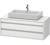 Duravit Ketho Meuble sous-vasque sur console suspendu, 1200x496x550 mm, 2 tiroirs, pour lavabo à poser au centre, KT665601818, KT665601818, Colorazione: Bianco opaco Decor bianco opaco