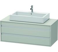 Duravit Ketho Meuble sous-vasque sur console suspendu, 1200x496x550 mm, 2 tiroirs, pour lavabo à poser au centre, KT665600707, KT665600707, Colorazione: Decoro grigio cemento opaco