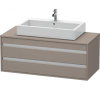 Duravit Ketho Meuble sous-vasque sur console suspendu, 1200x496x550 mm, 2 tiroirs, pour lavabo à poser au centre, KT665604343, KT665604343, Colorazione: Basalto opaco decoro opaco
