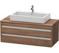 Duravit Ketho Meuble sous-vasque sur console suspendu, 1200x496x550 mm, 2 tiroirs, pour lavabo à poser au centre, KT665607979, KT665607979, Colorazione: Decorazione naturale in noce