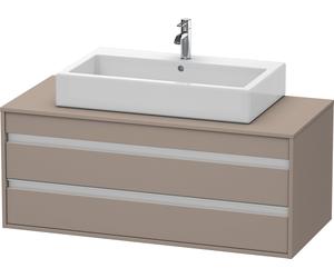 Duravit Ketho Meuble sous-vasque sur console suspendu, 1200x496x550 mm, 2 tiroirs, pour lavabo à poser au centre, KT665604343, KT665604343, Colorazione: Basalto opaco decoro opaco