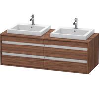 Duravit Ketho Meuble sous-vasque sur console suspendu, 1400x496x550 mm, 4 tiroirs, pour 2 lavabos à encastrer, des deux côtés, KT6757B2121, KT6757B2121, Colorazione: Decoro noce scuro