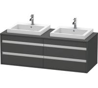 Duravit Ketho Meuble sous-vasque sur console suspendu, 1400x496x550 mm, 4 tiroirs, pour 2 lavabos à encastrer, des deux côtés, KT6757B4949, KT6757B4949, Colorazione: Grafite opaco Decor
