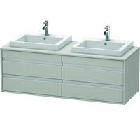 Duravit Ketho Meuble sous-vasque sur console suspendu, 1400x496x550 mm, 4 tiroirs, pour 2 lavabos à encastrer, des deux côtés, KT6757B0707, KT6757B0707, Colorazione: Decoro grigio cemento opaco