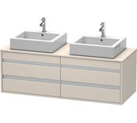 Duravit Ketho Meuble sous-vasque sur console suspendu, 1400x496x550 mm, 4 tiroirs, pour 2 vasques à poser, des deux côtés, KT6657B9191, KT6657B9191, Colorazione: Decoro taupe opaco
