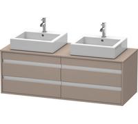 Duravit Ketho Meuble sous-vasque sur console suspendu, 1400x496x550 mm, 4 tiroirs, pour 2 vasques à poser, des deux côtés, KT6657B4343, KT6657B4343, Colorazione: Basalto opaco decoro opaco
