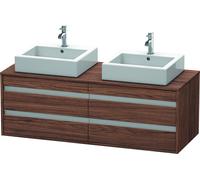 Duravit Ketho Meuble sous-vasque sur console suspendu, 1400x496x550 mm, 4 tiroirs, pour 2 vasques à poser, des deux côtés, KT6657B2121, KT6657B2121, Colorazione: Decoro noce scuro