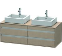 Duravit Ketho Meuble sous-vasque sur console suspendu, 1400x496x550 mm, 4 tiroirs, pour 2 vasques à poser, des deux côtés, KT6657B7575, KT6657B7575, Colorazione: Arredamento in lino