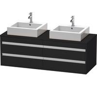 Duravit Ketho Meuble sous-vasque sur console suspendu, 1400x496x550 mm, 4 tiroirs, pour 2 vasques à poser, des deux côtés, KT6657B1616, KT6657B1616, Colorazione: Rovere nero decorativo