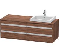Duravit Ketho Meuble sous-vasque sur console suspendu, 1400x496x550 mm, 4 tiroirs, pour lavabo à encastrer, position à droite, KT6757R2121, KT6757R2121, Colorazione: Decoro noce scuro