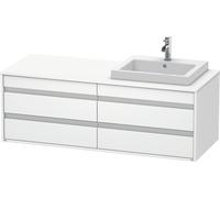 Duravit Ketho Meuble sous-vasque sur console suspendu, 1400x496x550 mm, 4 tiroirs, pour lavabo à encastrer, position à droite, KT6757R1818, KT6757R1818, Colorazione: Bianco opaco Decor bianco opaco