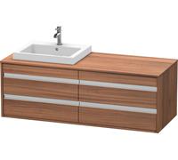 Duravit Ketho Meuble sous-vasque sur console suspendu, 1400x496x550 mm, 4 tiroirs, pour lavabo à encastrer, position à gauche, KT6757L7979, KT6757L7979, Colorazione: Decorazione naturale in noce