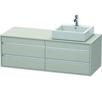 Duravit Ketho Meuble sous-vasque sur console suspendu, 1400x496x550 mm, 4 tiroirs, pour vasque à poser, position à droite, KT6657R0707, KT6657R0707, Colorazione: Decoro grigio cemento opaco