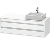 Pensile Duravit Ketho Vanity 6657, 4 cassetti, 1400mm, per 1 lavabo in alto a destra, Colorazione: Bianco opaco Decor bianco opaco