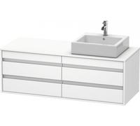 Duravit Ketho Meuble sous-vasque sur console suspendu, 1400x496x550 mm, 4 tiroirs, pour vasque à poser, position à droite, KT6657R4343, KT6657R4343, Colorazione: Basalto opaco decoro opaco